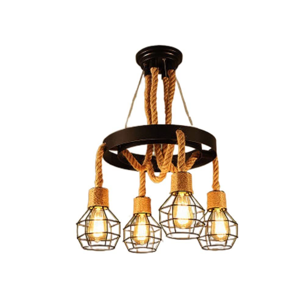 Epoch Retro Industrial Globe Chandelier Metal Bar Living Room