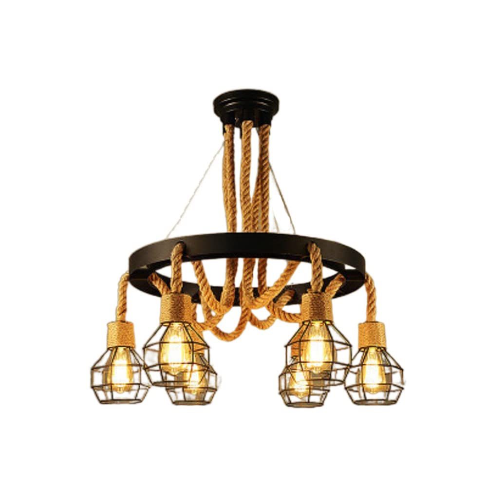 Epoch Retro Industrial Globe Chandelier Metal Bar Living Room