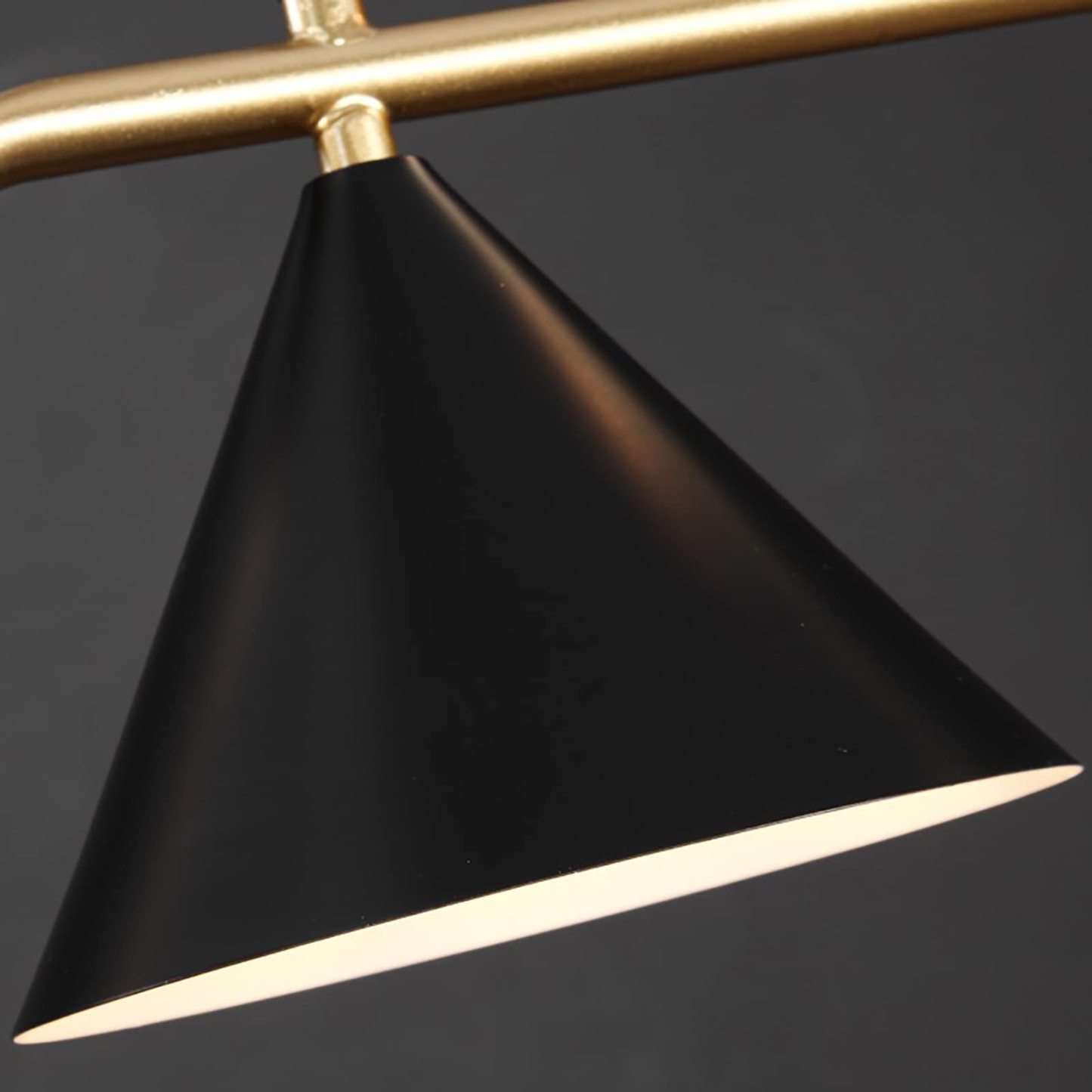 Black cone pendant light detail, Edge modern design