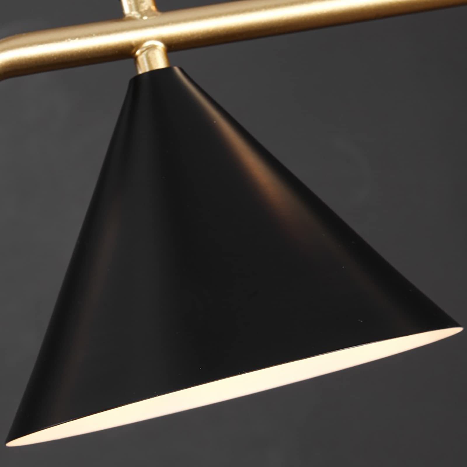 Black cone pendant light detail, Edge modern design
