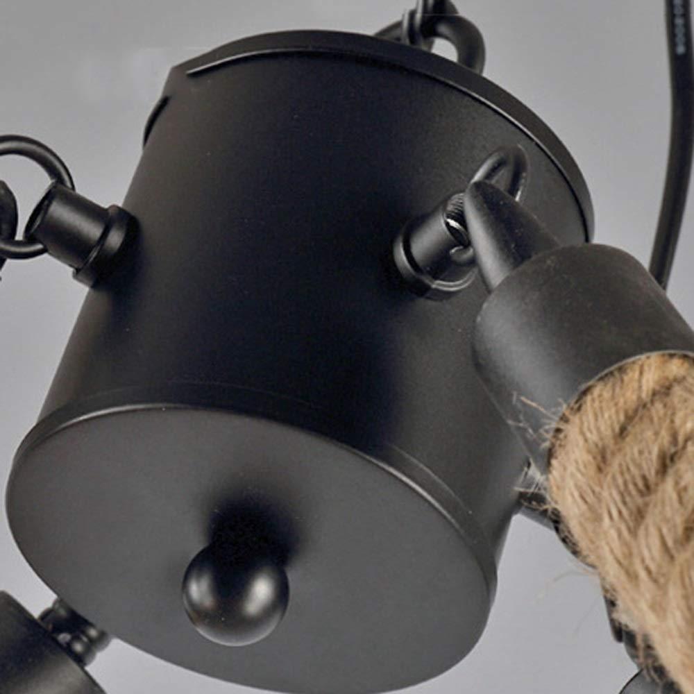 Epoch Design Pendant Light detail, black metal and rope