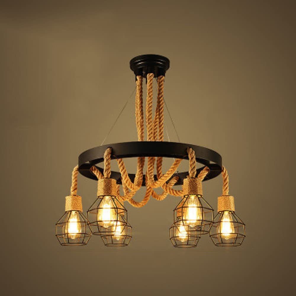 Epoch Retro Industrial Globe Chandelier Metal Bar Living Room