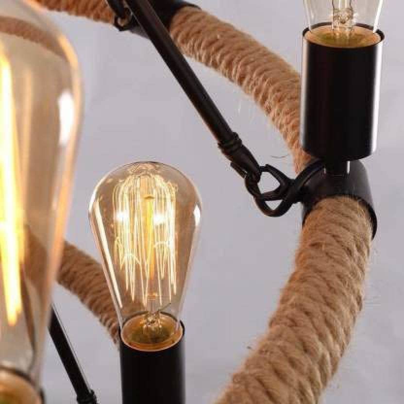 Epoch Pendant Light - Bulb, Rope and Metal Detail