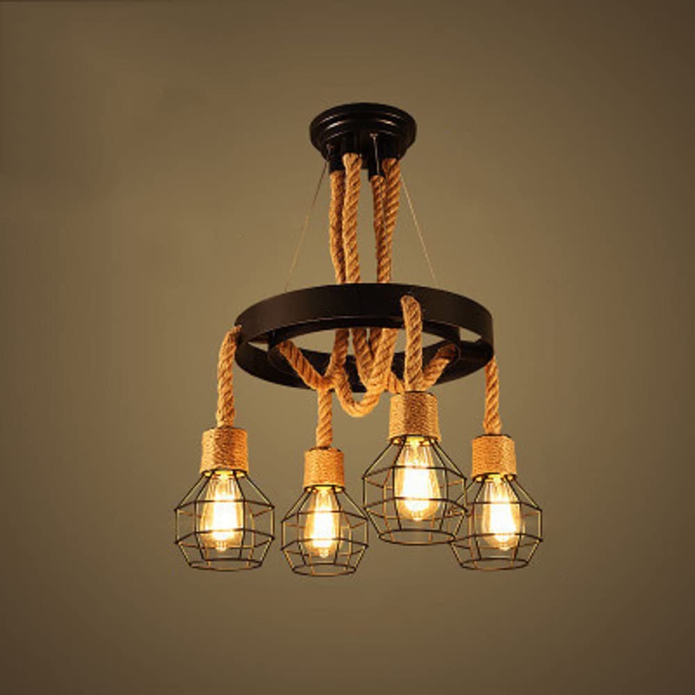 Epoch Retro Industrial Globe Chandelier Metal Bar Living Room