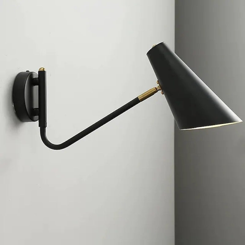 Brady black LED wall lamp for study room. Modern lighting.