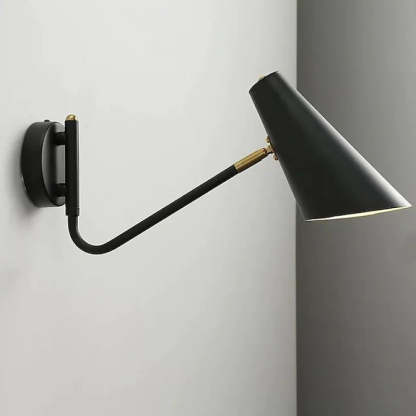 Brady black LED wall lamp for study room. Modern lighting.