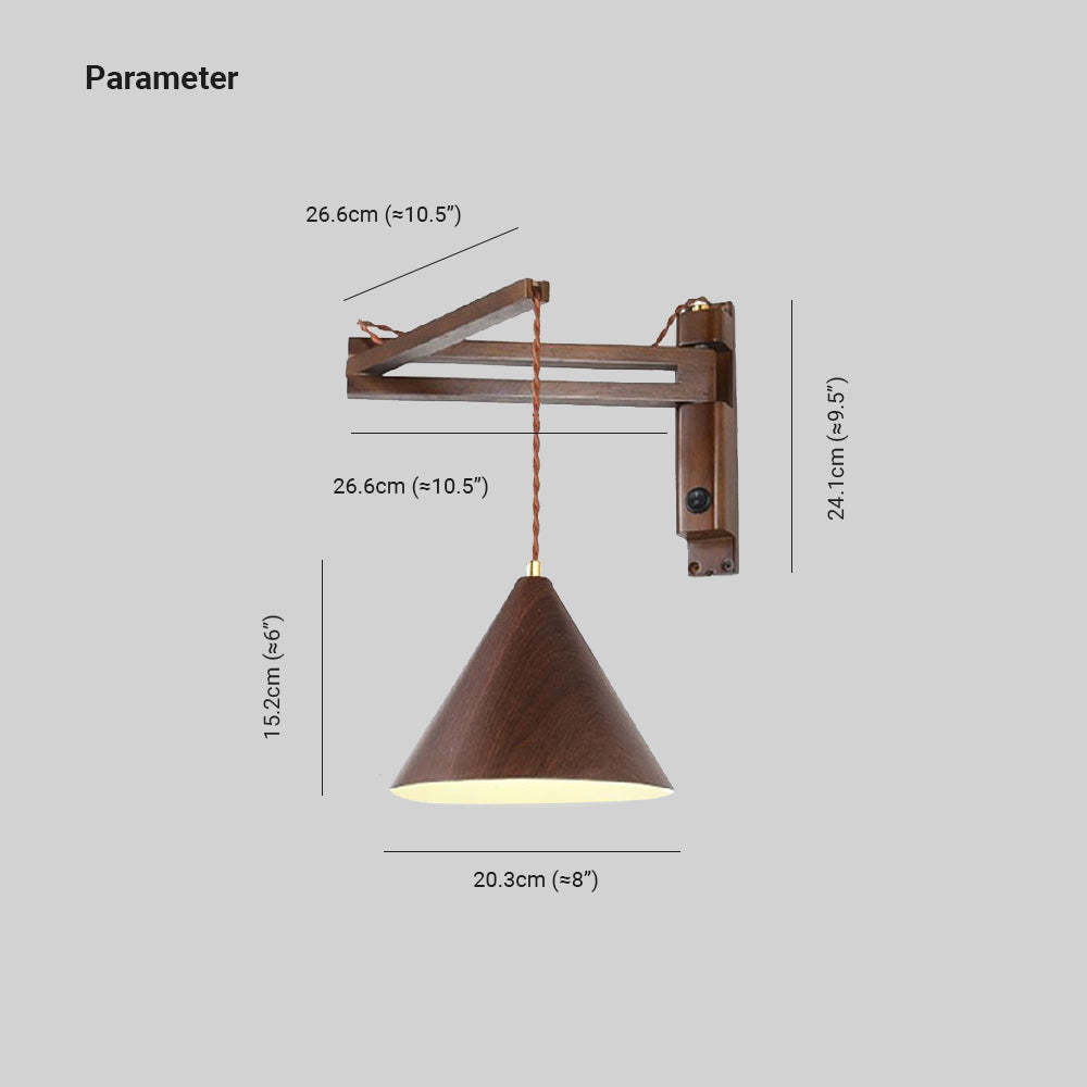 Ozawa wood adjustable wall lamp dimensions