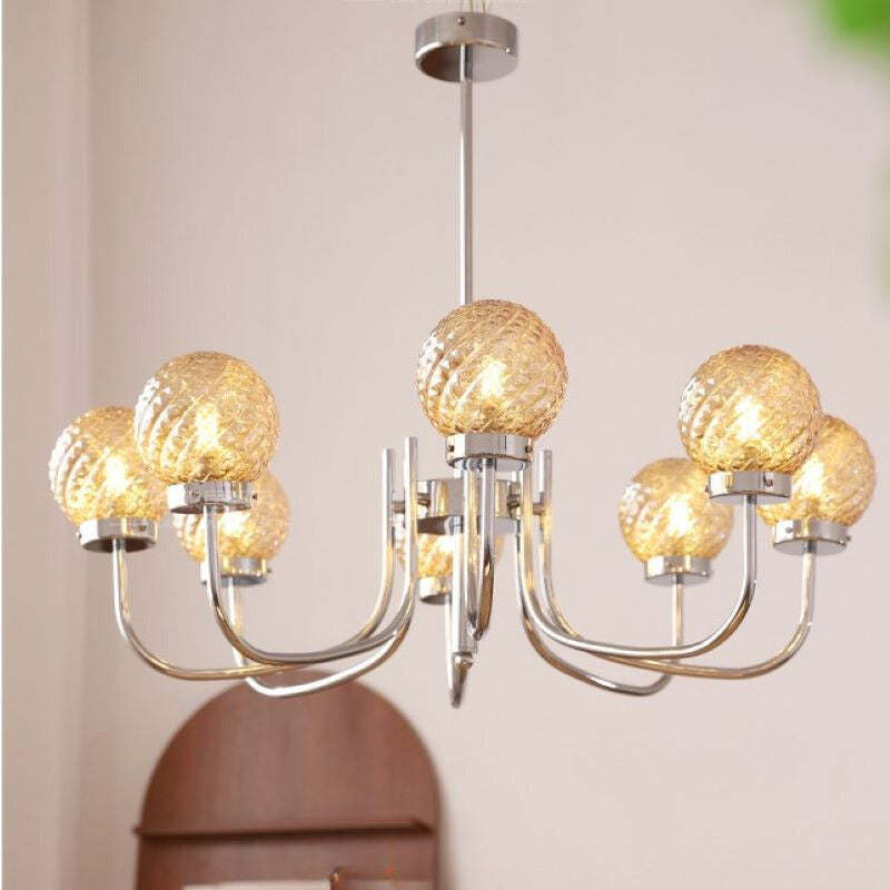 Valentina LED Pendant Light with cognac glass orb shades