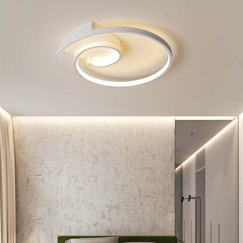 Modern Lacey Spiral Ceiling Light in bedroom setting