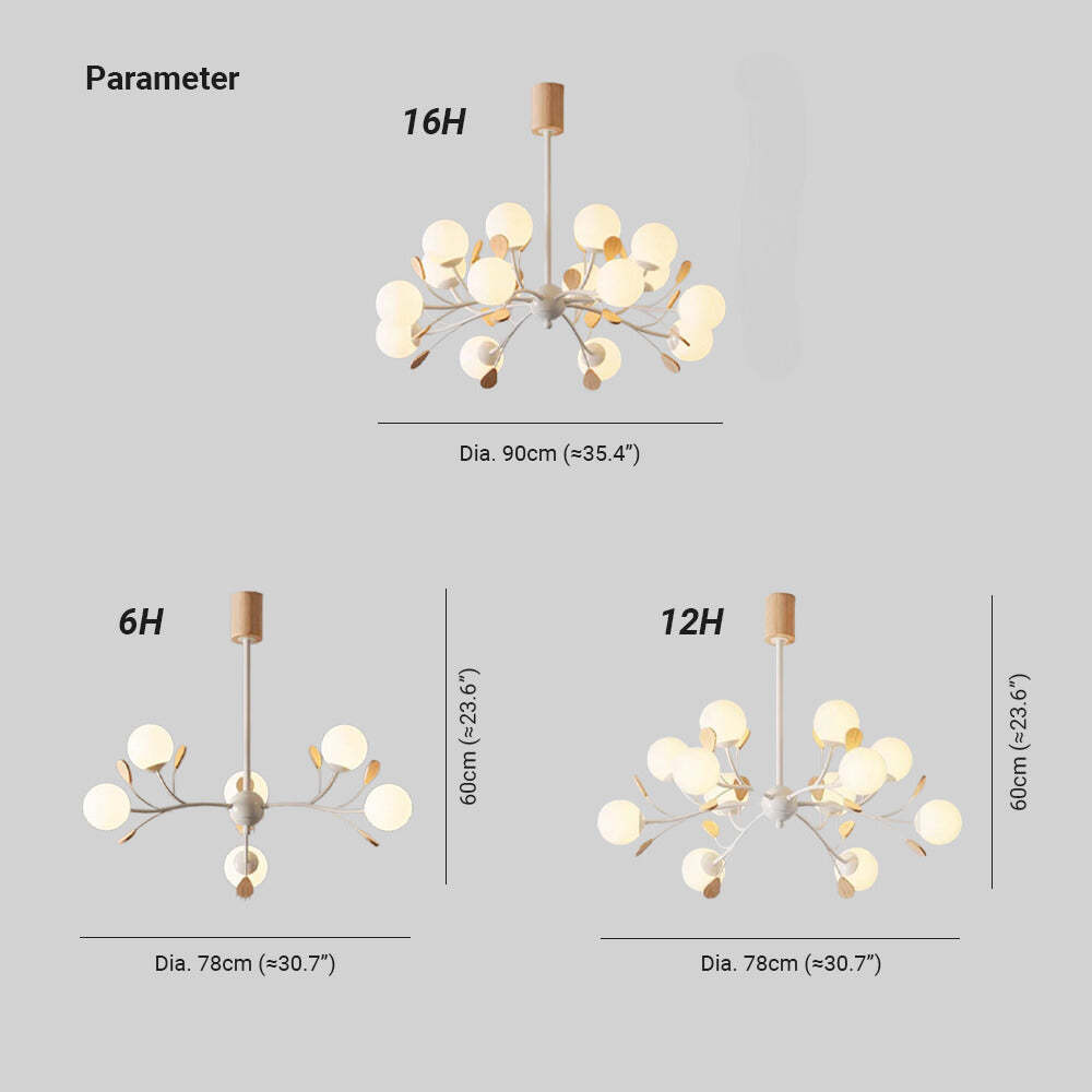 Valentina Chandelier Dimensions: 6H, 12H, 16H - Lassola Lighting