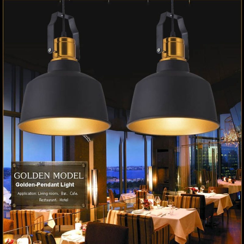 Black & Brass Alessio Pendant Light in Restaurant