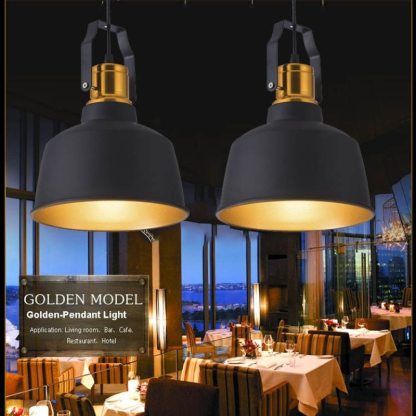 Black & Brass Alessio Pendant Light in Restaurant