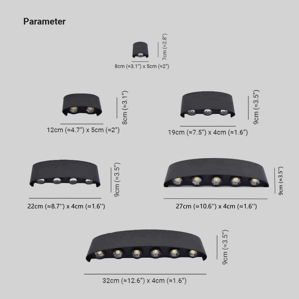 Orr Wall Lamp Sizes: Modern Outdoor Lighting Dimensions