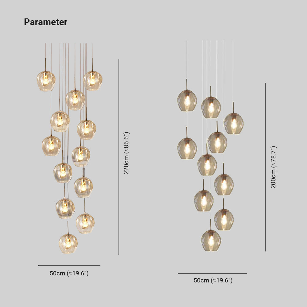 Hailie glass ball chandelier dimensions