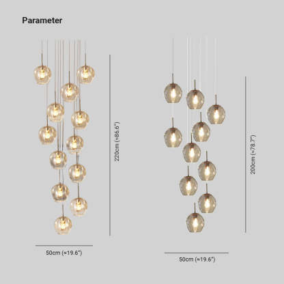 Hailie glass ball chandelier dimensions