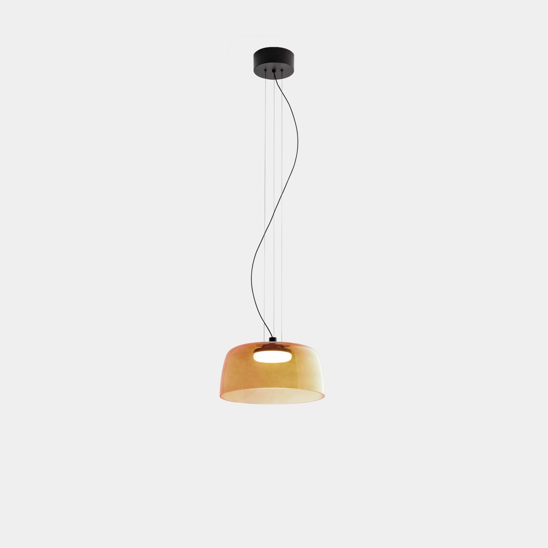 Morandi pendant light, glass shade, orange and yellow gradient, Lassola