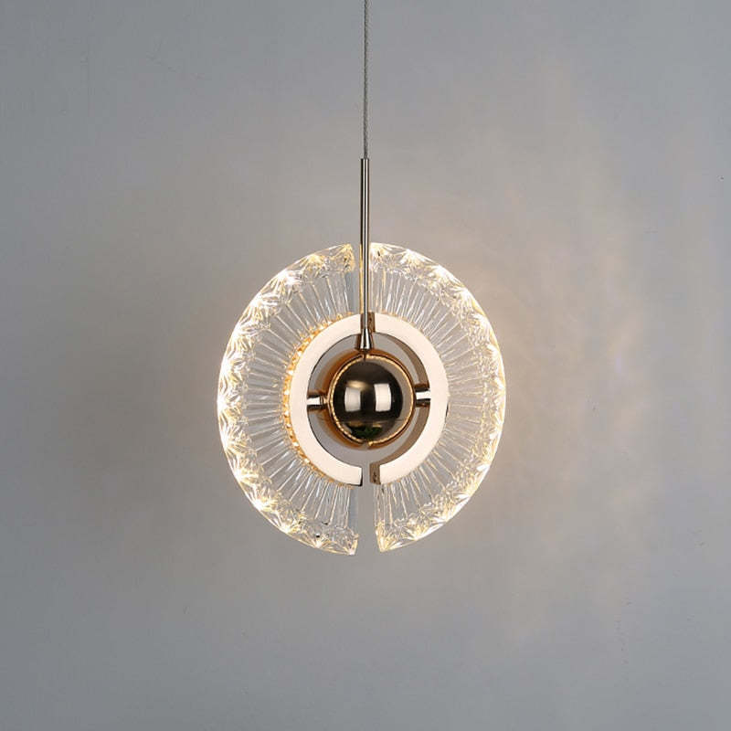 Kristy Nordic Pendant Light, acrylic and gold detail