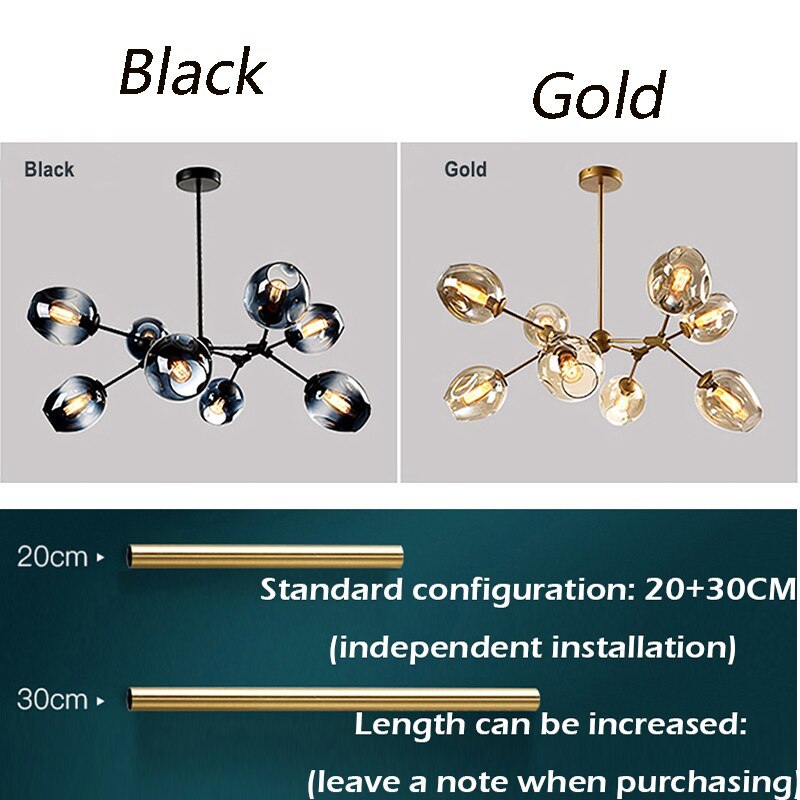 Valentina Bubble Pendant Light color and length options