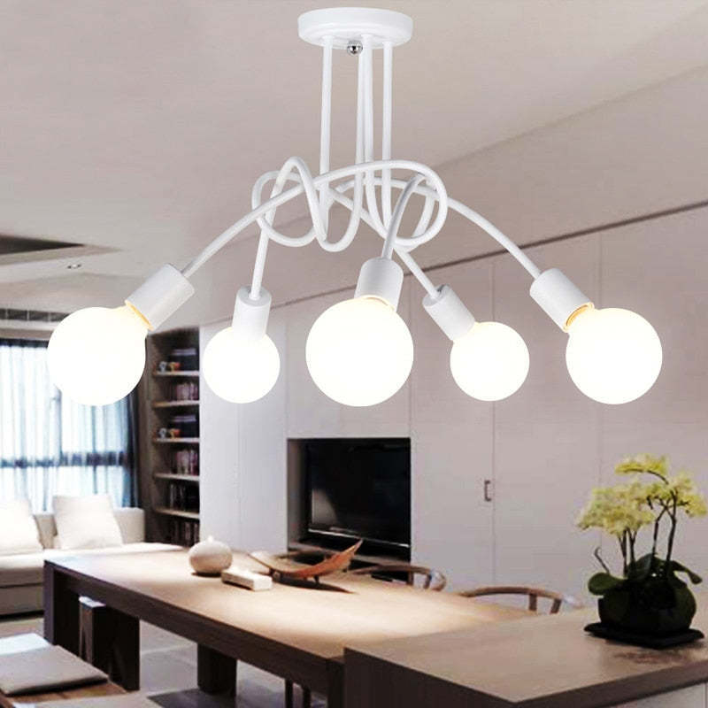 White Valentina Ceiling Light in Dining Room