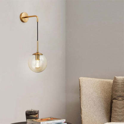 Gold Valentina LED Wall Lamp with Glass Globe
