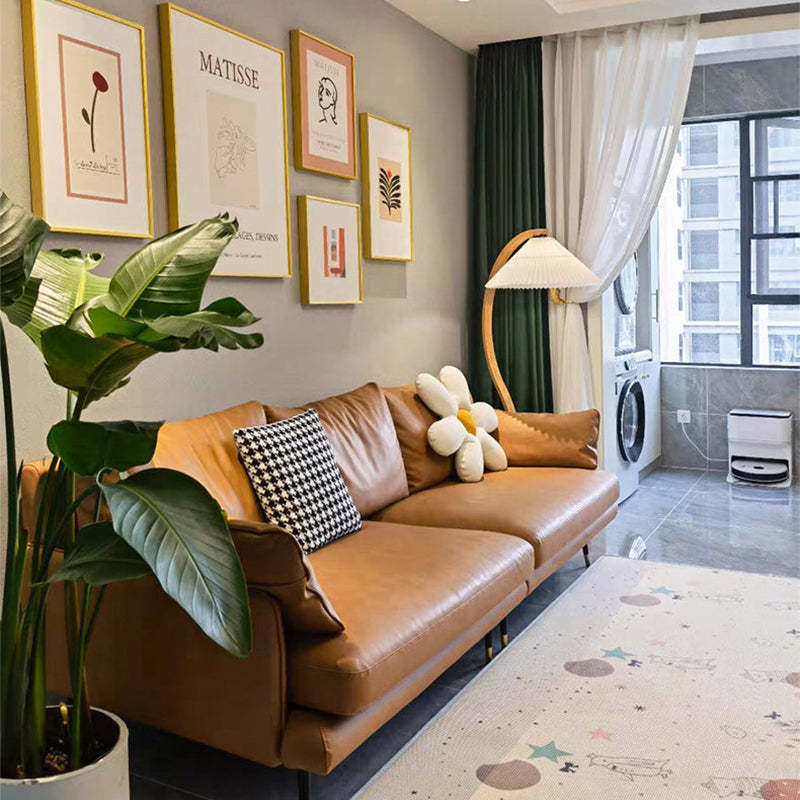 Ozawa LED Floor Lamp in modern living room with art. Ozawa Unique LED Floor Lamp Wood/Metal Bedroom/Living Room