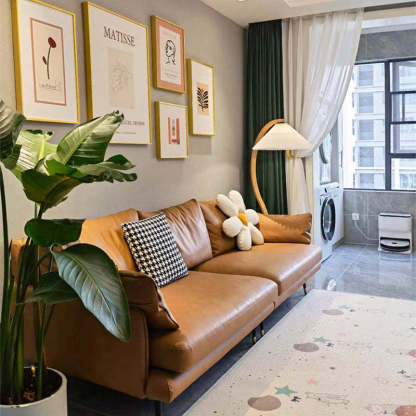 Ozawa LED Floor Lamp in modern living room with art. Ozawa Unique LED Floor Lamp Wood/Metal Bedroom/Living Room