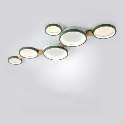 Sienna Round Flush Mount Ceiling Light, green and white design