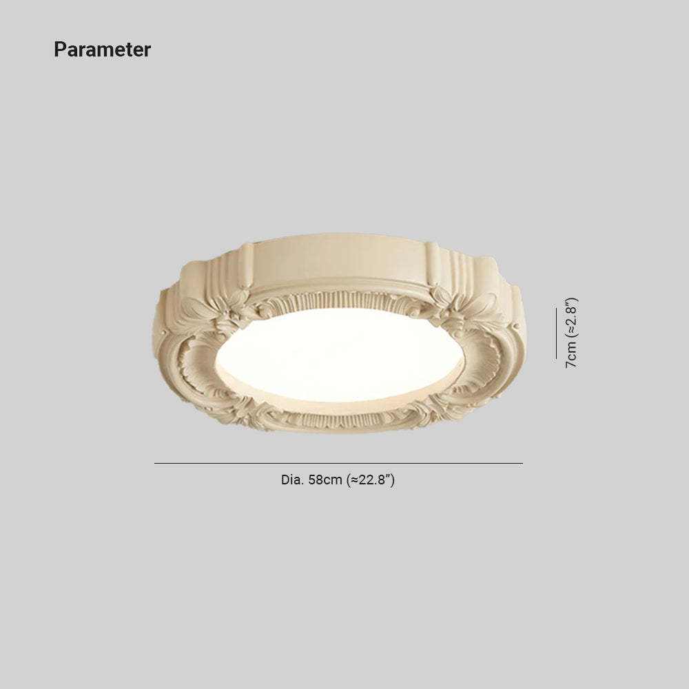Quinn Retro French Flush Mount Ceiling Light - Dimensions