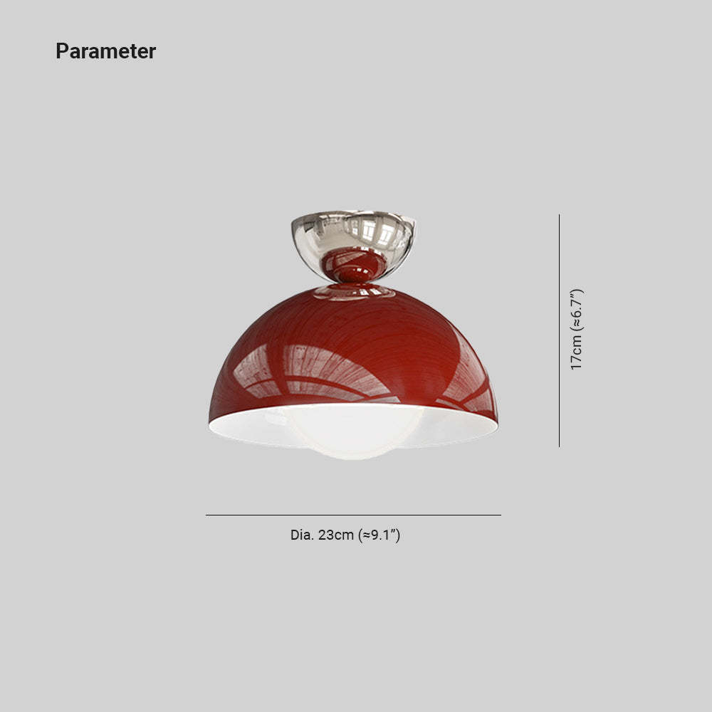 Valentina Red Dome Ceiling Light, dimensions and parameters