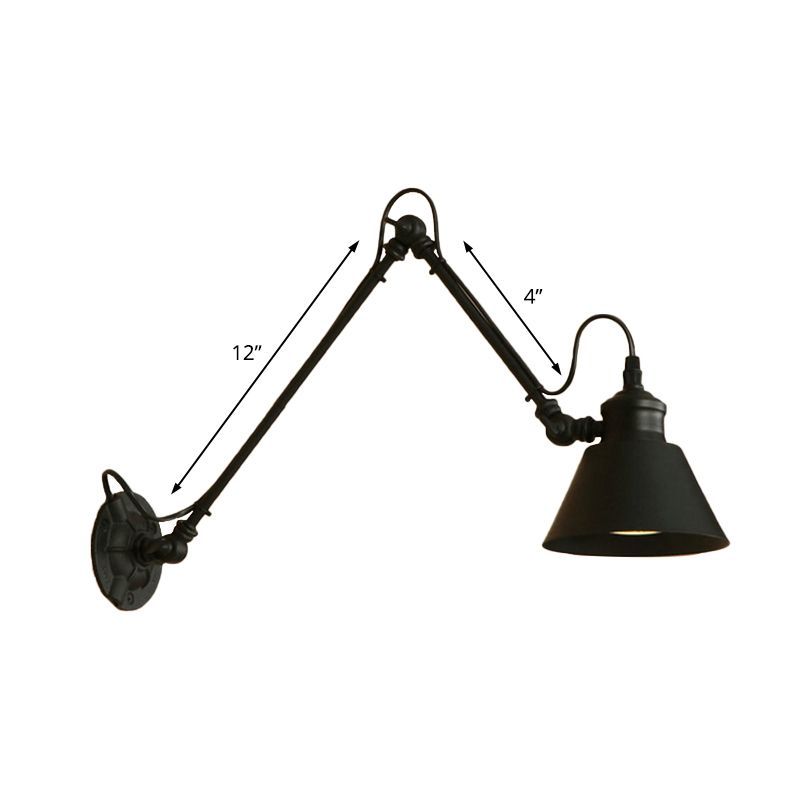 Brady Wall Lamp dimensions - Adjustable conic metal sconce
