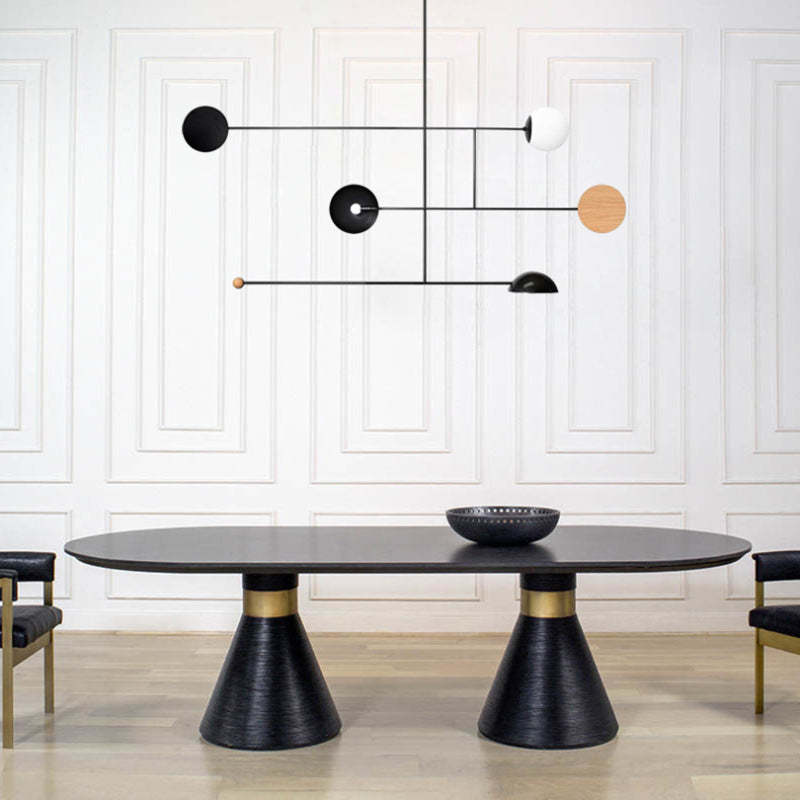 Avi LED Pendant Light, minimalist round metal fixture for living room