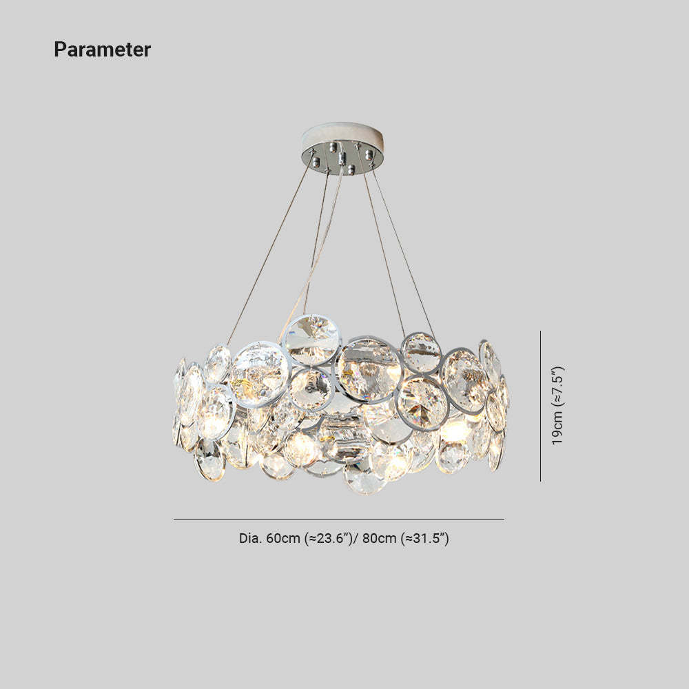 Marilyn Round Chandelier Dimensions - Crystal LED Lighting