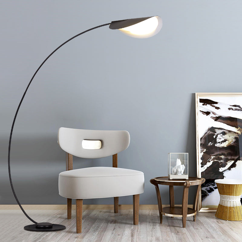 Las Sola Edge arch floor lamp in a modern living room. Edge Modern Arch Metal Floor Lamp Bedroom Living Room