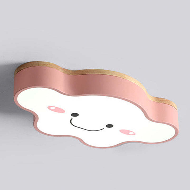 Pink Cloud LED Ceiling Light - Smiling Face for Kids Room