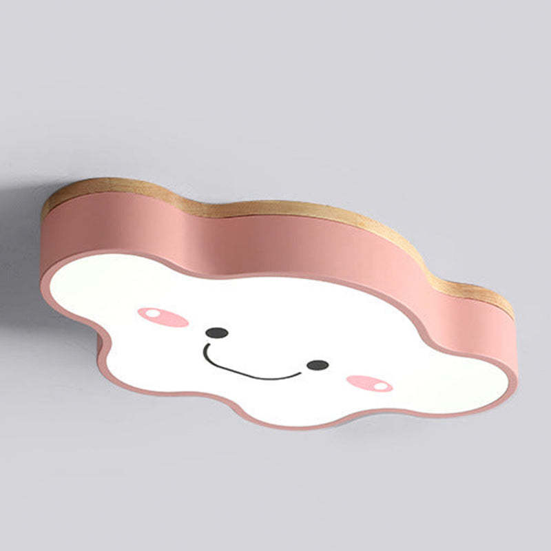Pink Cloud LED Ceiling Light - Smiling Face for Kids Room