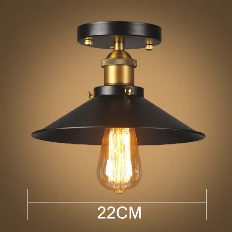 Alessio Industrial Ceiling Light - 22cm metal cone pendant