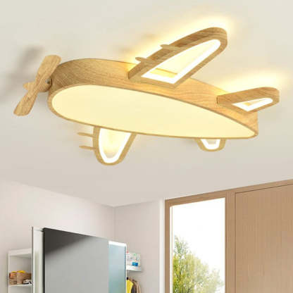 Wood airplane ceiling light - modern kids room lighting