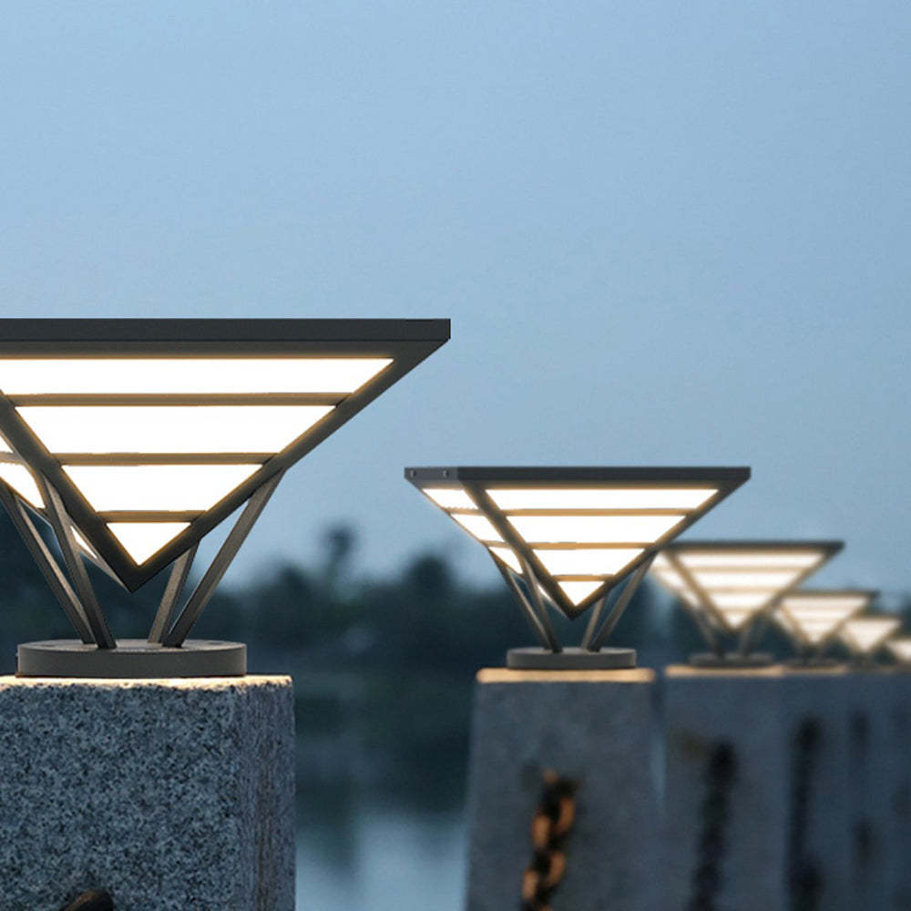 Riley Modern Diamond Metal Outdoor Table Lamps, Warm Light