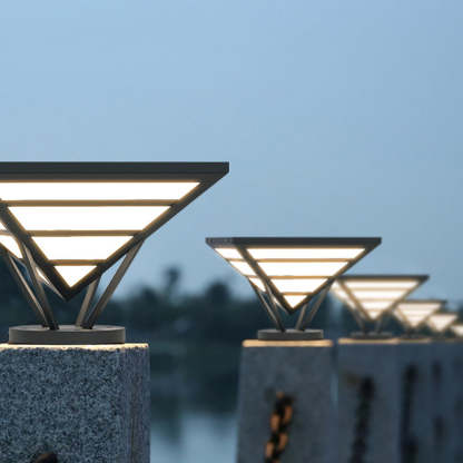 Riley Modern Diamond Metal Outdoor Table Lamps, Warm Light