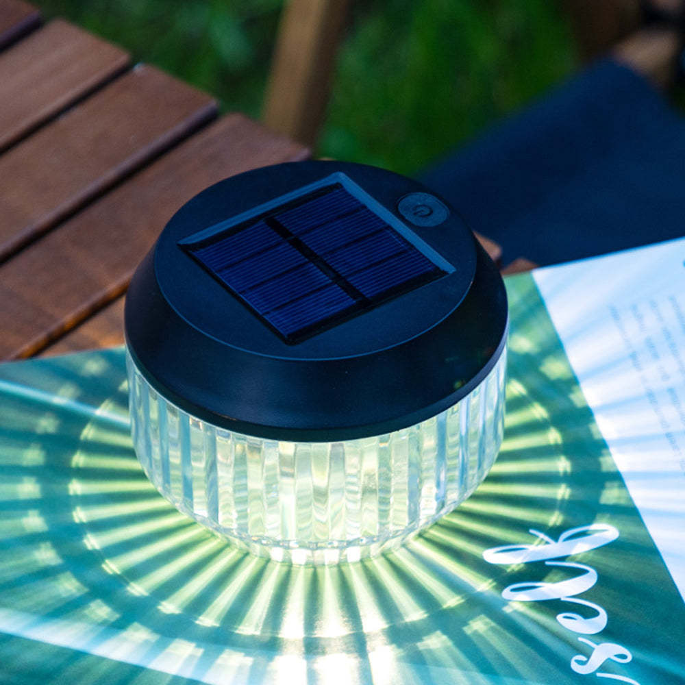 Orr Solar Lamp: Modern outdoor LED table lighting.