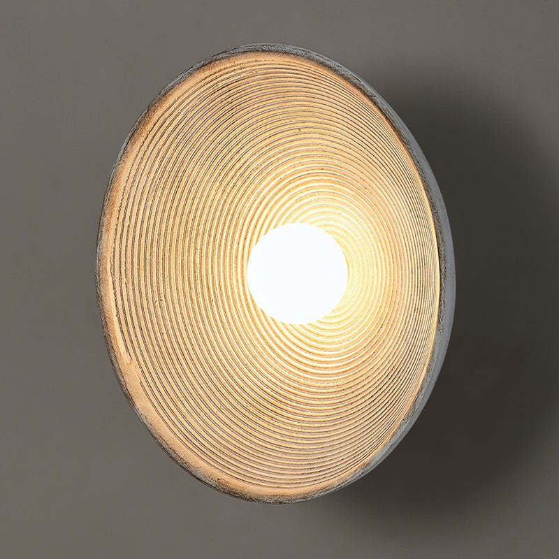 Elif Modern Round Wall Lamp - Bowl-shaped design, resin shade