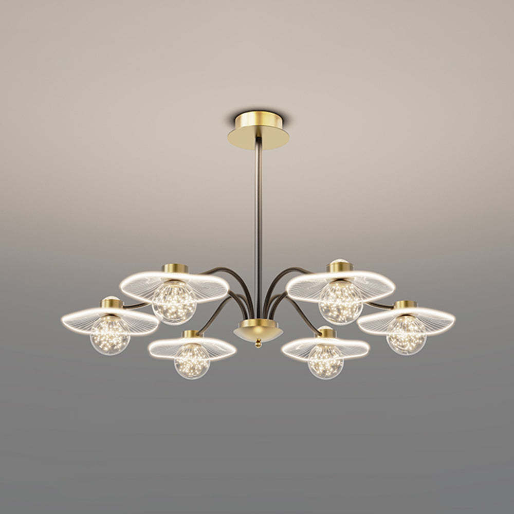 Carins modern pendant lighting with metal frame and LED bulbs.