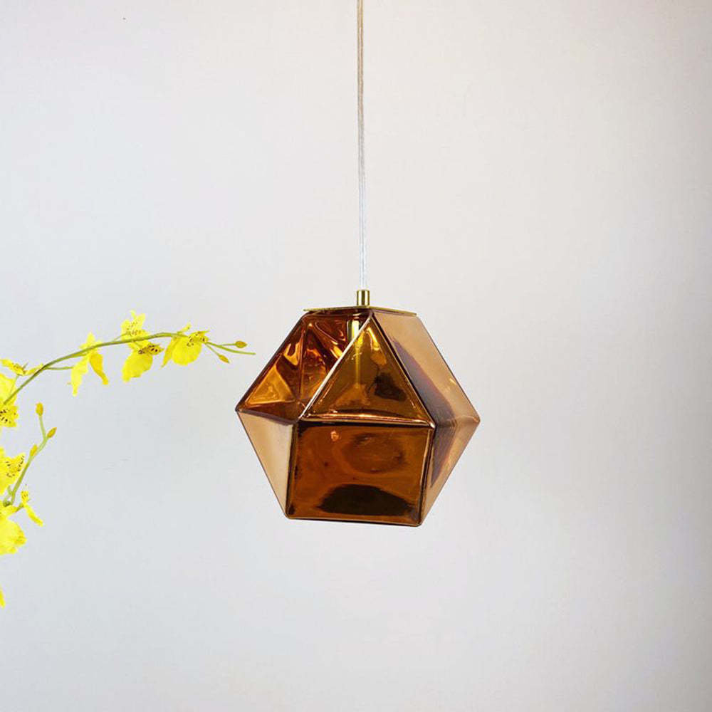 Rose Gold Geometric Pendant Light, Hailie Collection