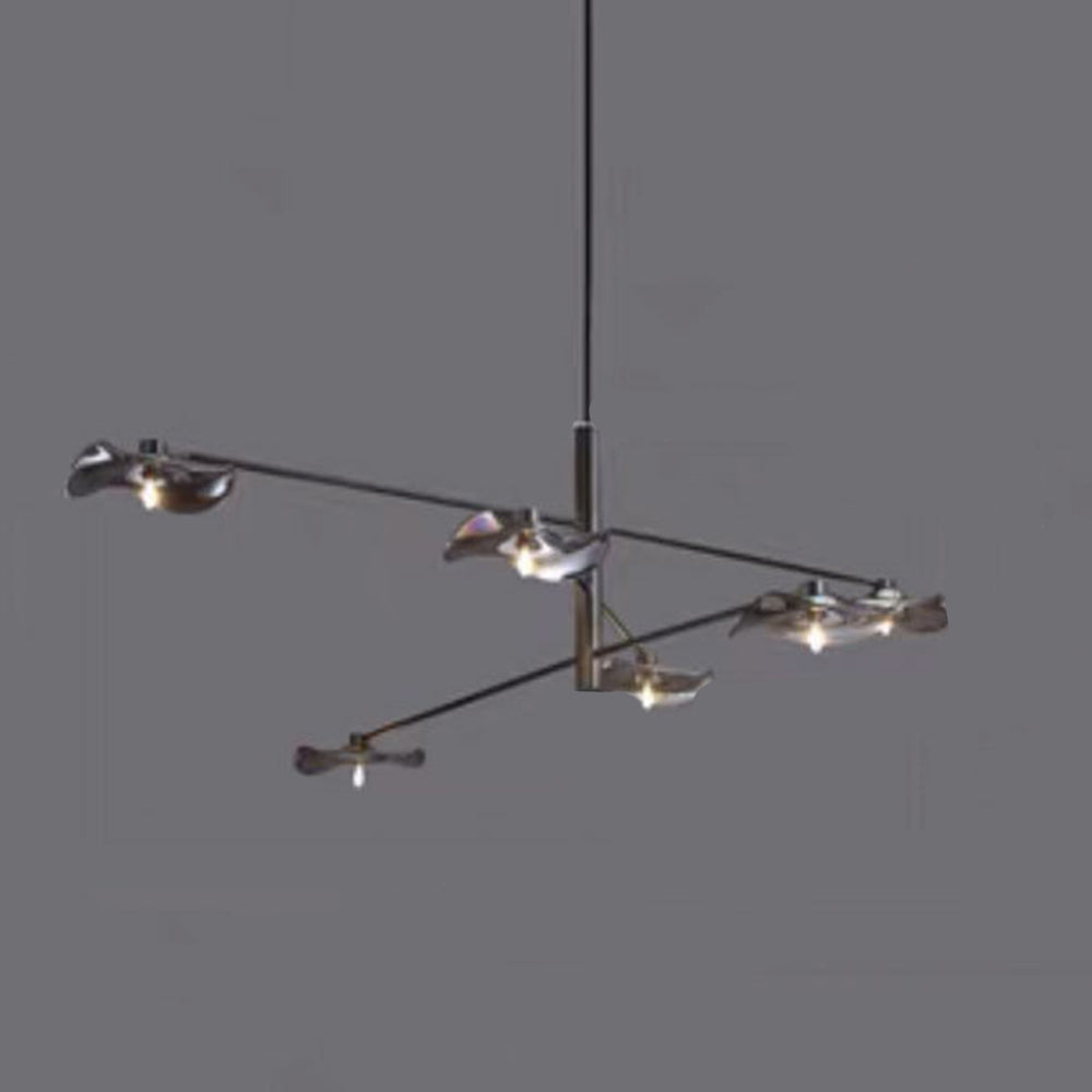 Black Carins pendant light with leaf glass shades