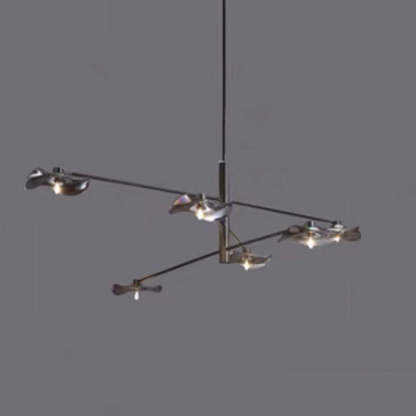Black Carins pendant light with leaf glass shades