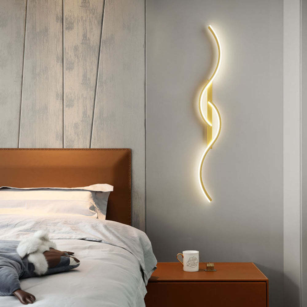 Louise modern wave wall lamp in bedroom lighting
