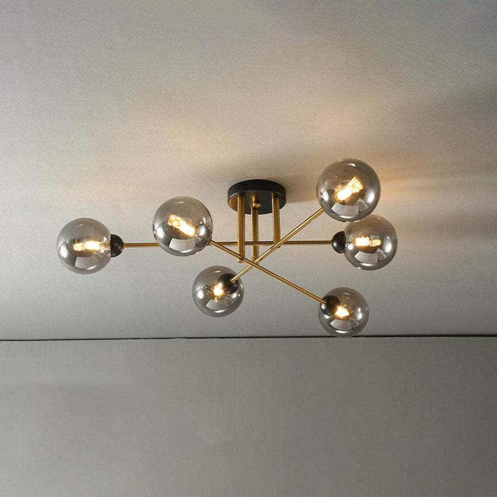 Valentina chandelier with glass globe shades, modern lighting