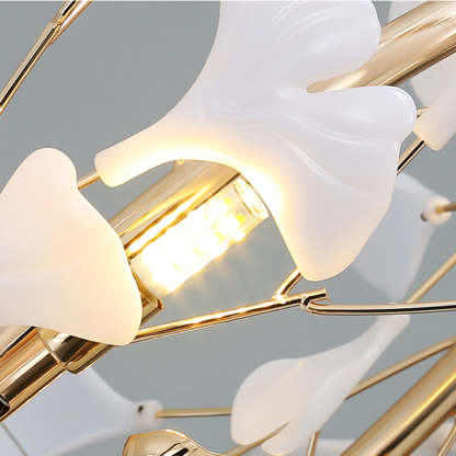 Olivia Modern Petal Shaped Metal Ceramic Chandelier Dining Room