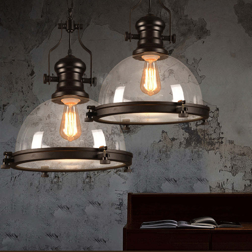 Glass pendant lights - Alessio vintage style lighting