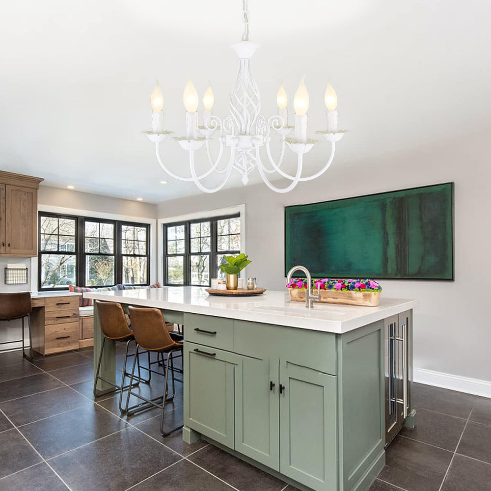 White Silva Pendant Light in Kitchen